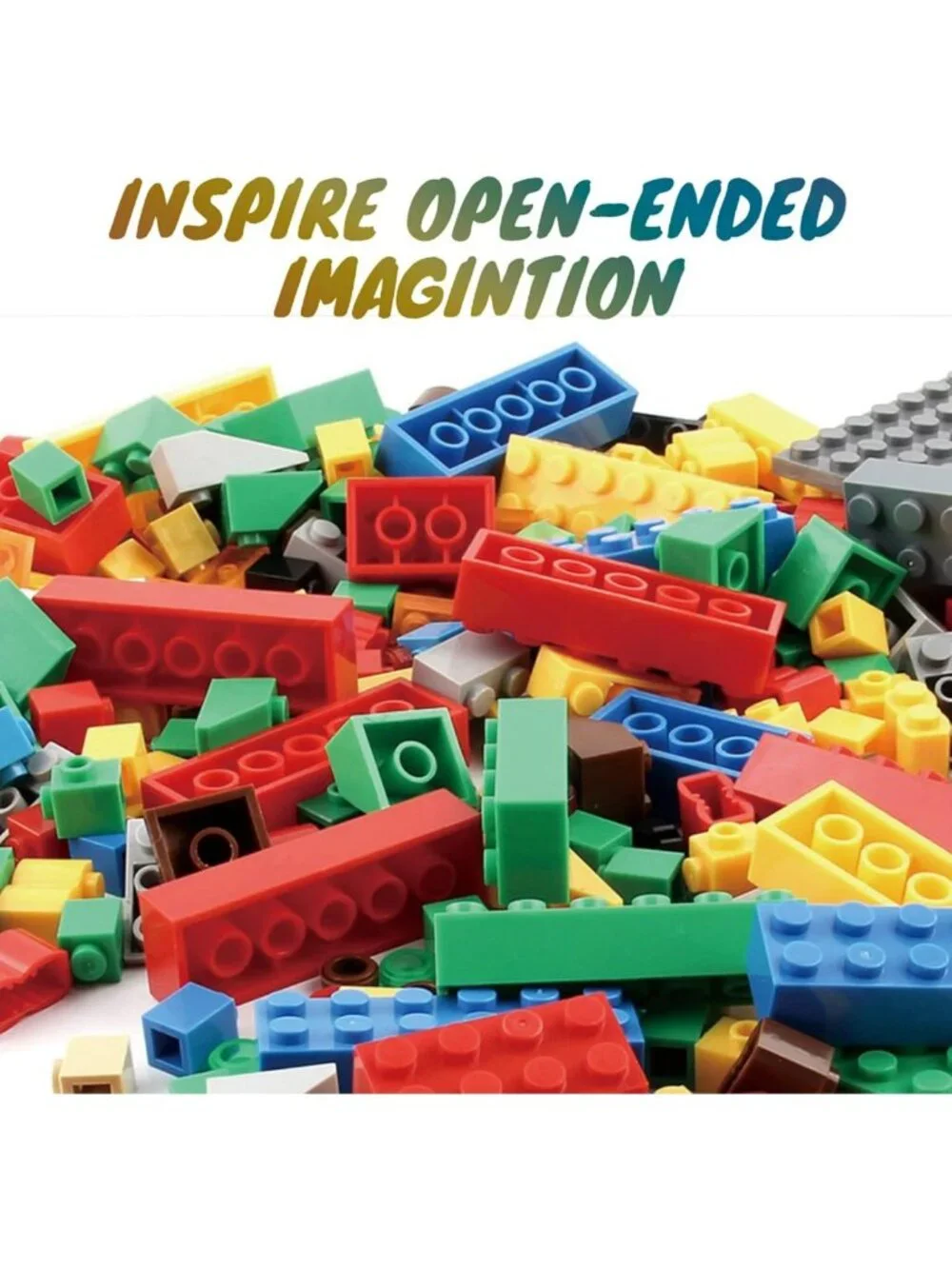 1500 Classic Building Bricks Set - Bulk Small Blocks Compatible with Major
